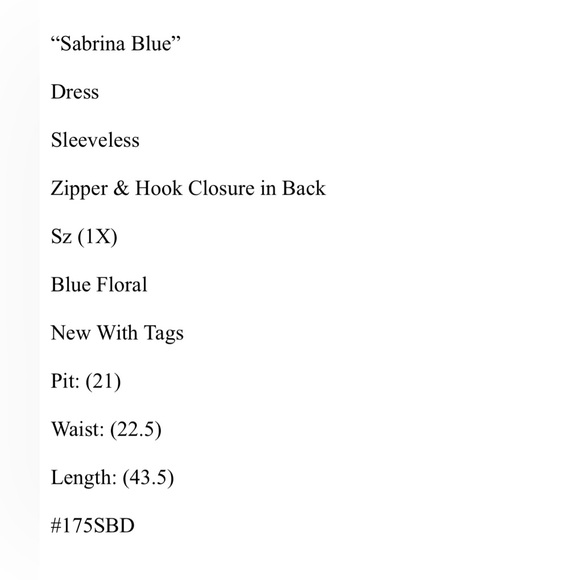 “Sabina Blue” Designer Blue  Floral, Tiered Dress SZ: (1X) NWT - Picture 8 of 8